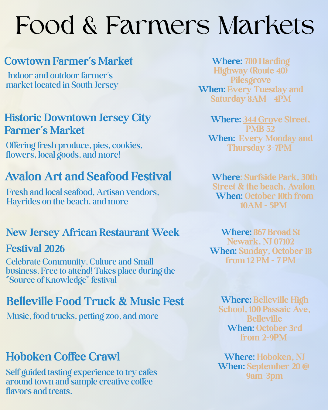 What to do in New Jersey in October